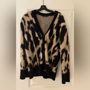All Saints Black and Cream Patterned Cardigan